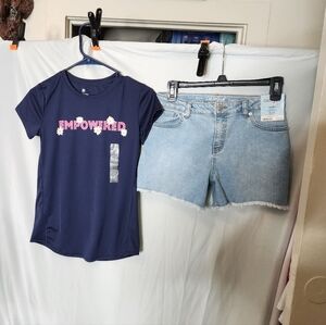 Set of All in Motion Tee & Cat and Jack Shorts for kids